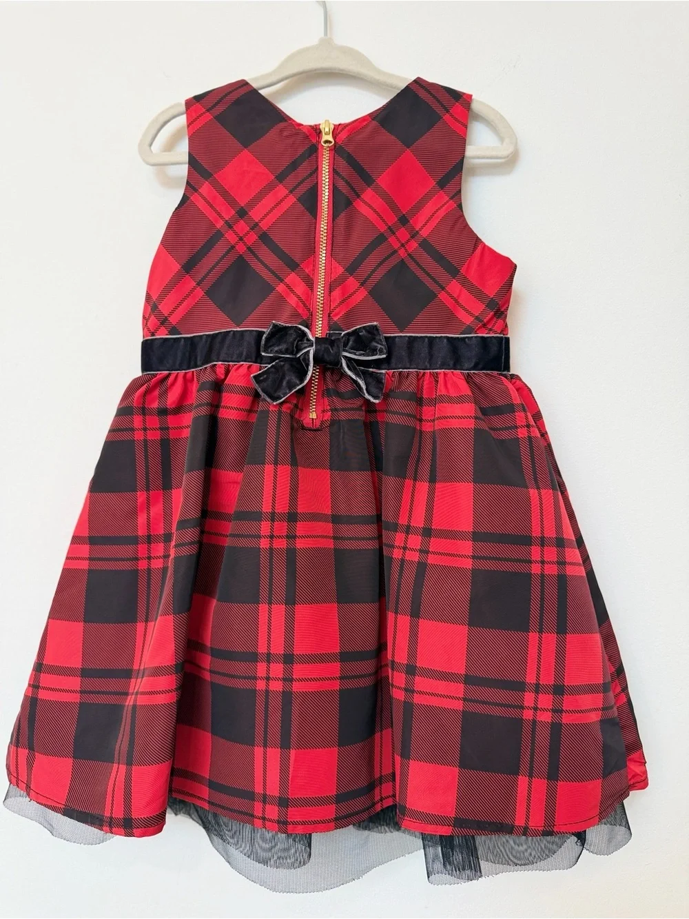 Cat & Jack Girls 3T Holiday Bundle Plaid Dress Velvet Skirt Long Sleeve 3PC